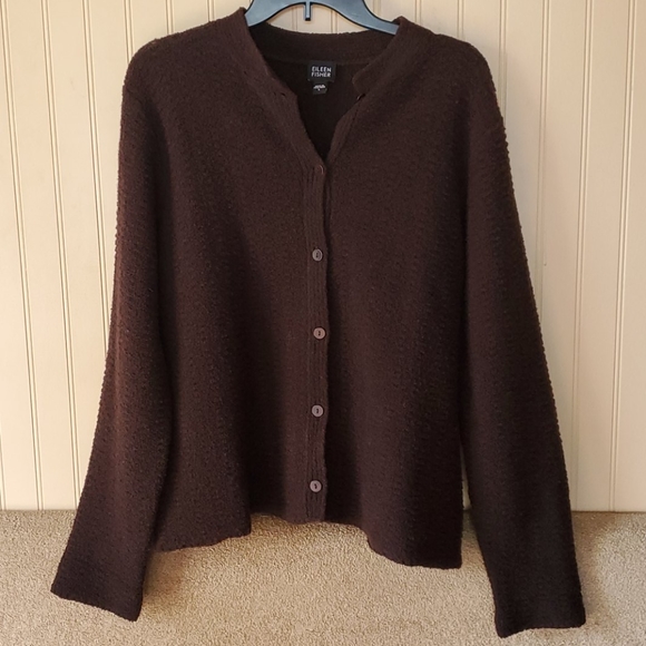 Eileen Fisher Sweaters - Eileen Fisher cardigan sweater wool large brown